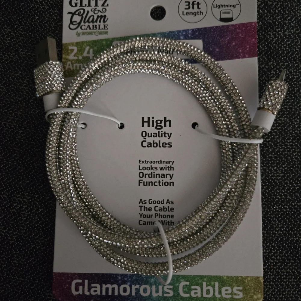 Glitz &Glam Rapid Charging 3ft cable IPhone IPad Ipod Hp🔥🔥🔥🥲